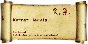 Karner Hedvig névjegykártya
